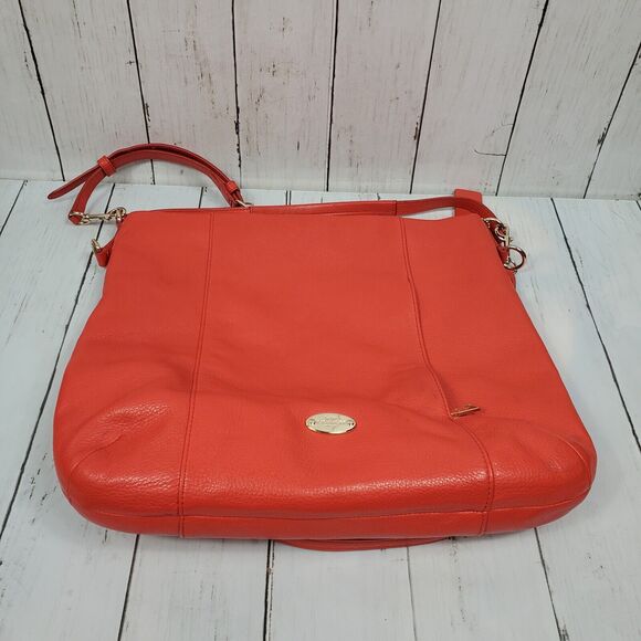 Coach Isabelle Pebbled Leather Hobo CrossBody Tote Purse Scout Burnt Orange READ - Picture 15 of 16
